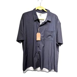 Hardaddy Mens Button Front‎ Shirt Front Pocket Blue XL NEW Camp Shirt